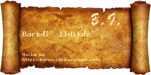 Barkó Ildikó névjegykártya