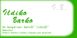 ildiko barko business card